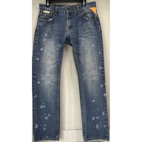 O.G Jeans Men's Size  34 X 32 Distressed Blue Denim Pants - Picture 2 of 11